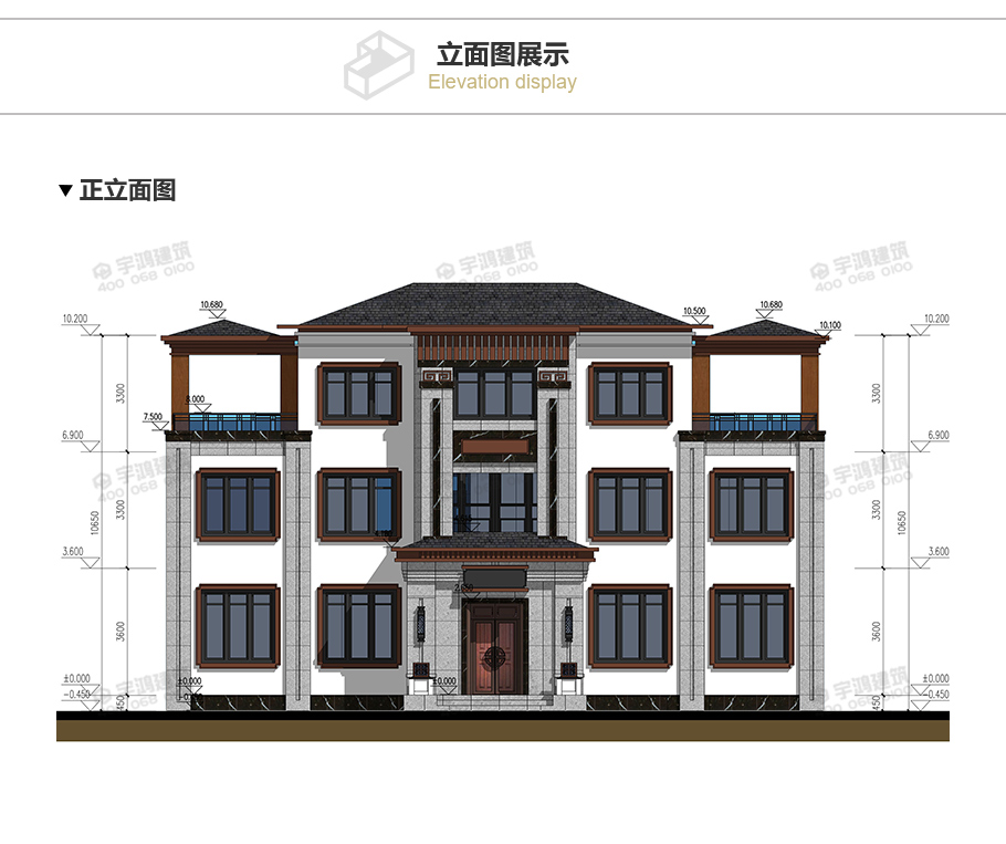 18x9米框架結(jié)構(gòu)新中式別墅設(shè)計(jì)圖紙
