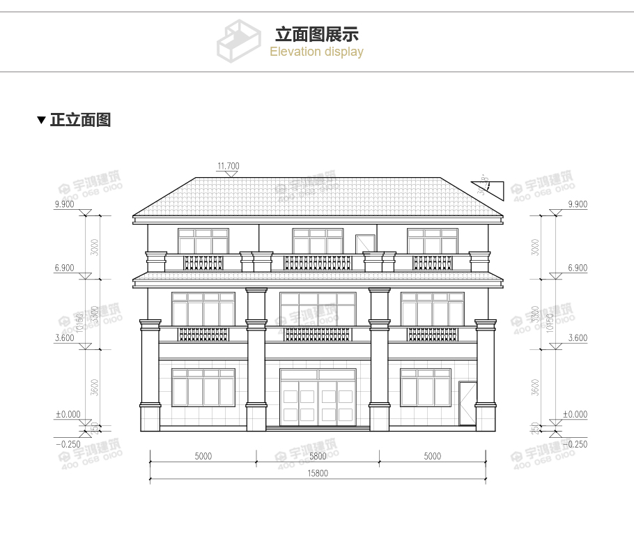 173平帶露臺三層農村小別墅設計圖紙
