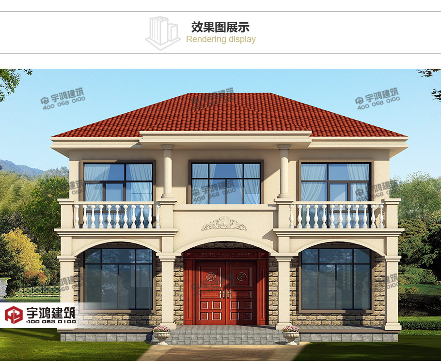 153平帶堂屋農(nóng)村簡歐房屋設(shè)計(jì)施工圖紙